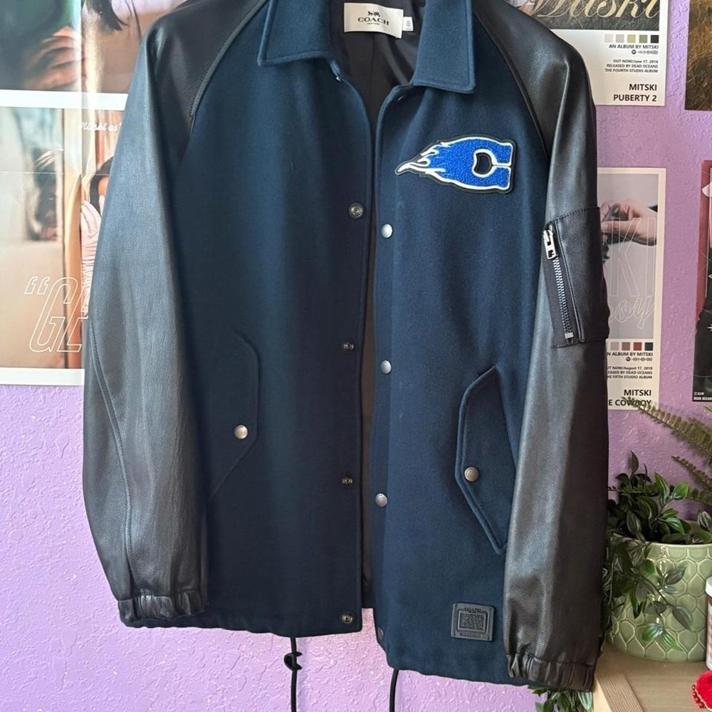 Rare Coach Wool and Leather Varsity Patchwork Jacket